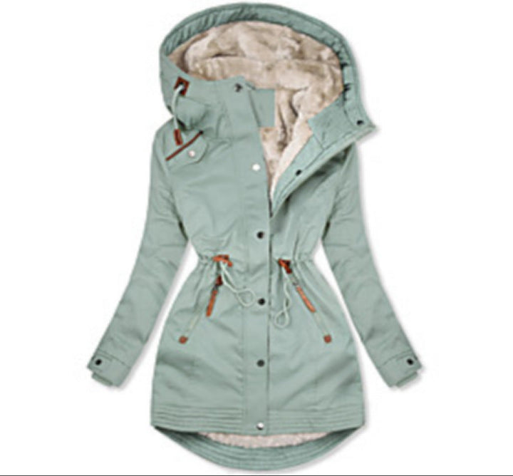 Women's Padded Winter Parka with Practical Pockets and Adjustable Belt Lune London