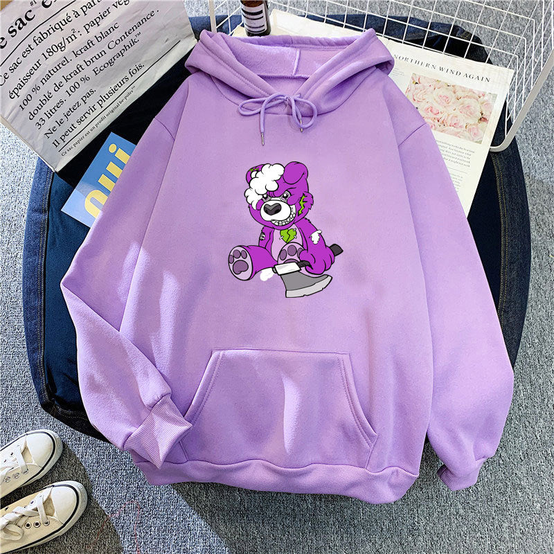 Women's hooded sweatshirt with charming bear motif Chic & Stil