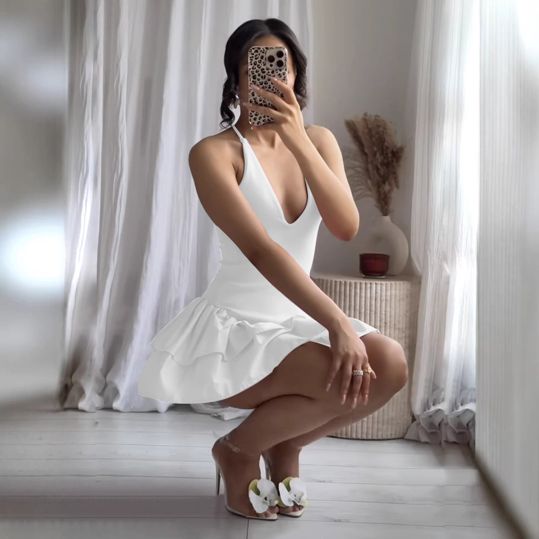 Women's Summer Mini Dress with Ruffled Trim Lune London