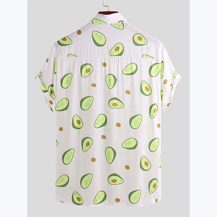 Short-sleeved shirt for men with fresh avocado pattern Lune London
