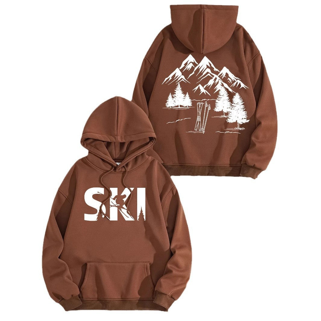Hoodie pour femmes avec design artistique de ski et coupe confortable Chic & Stil