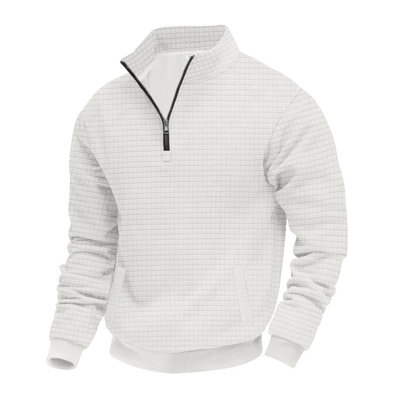 Sporty sweater for men with half-zip and practical pocket design Lune London