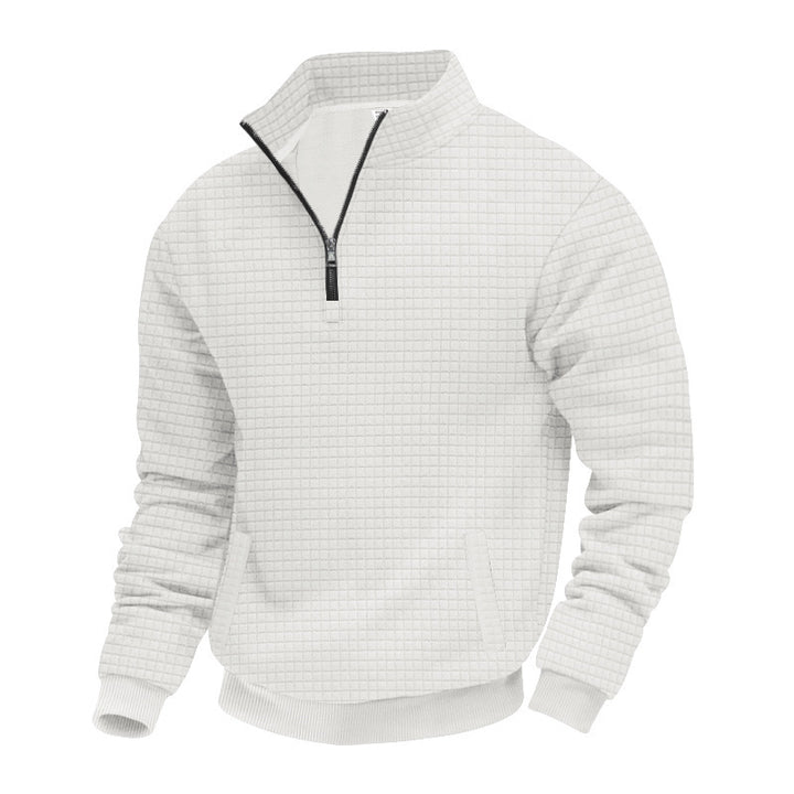 Sporty sweater for men with half-zip and practical pocket design Lune London