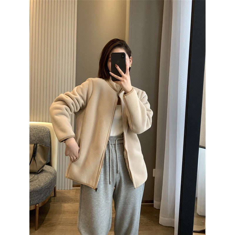 Veste en polaire pour femmes avec col haut et zip intégral Chic & Stil