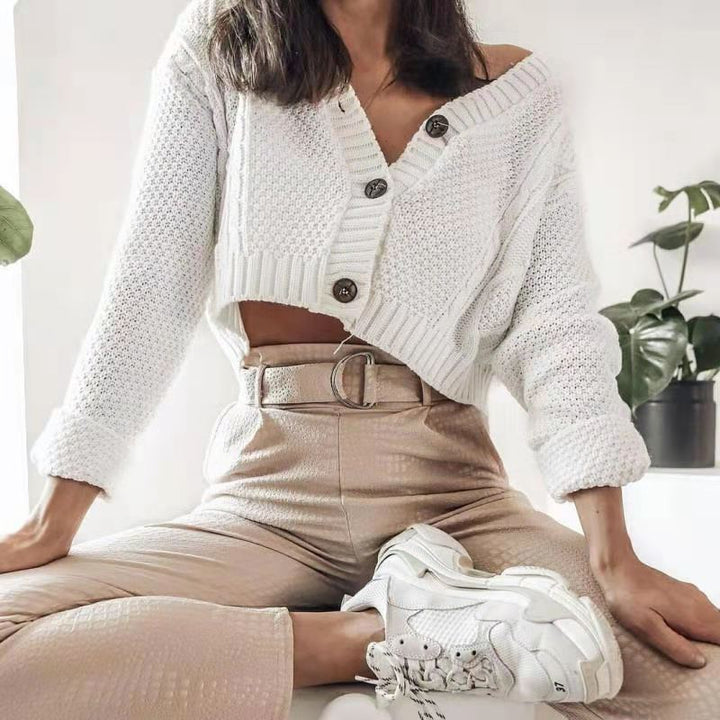 Cardigan court pour femmes avec détails de boutons Chic & Stil