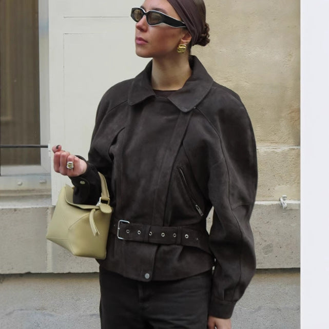 Veste mode pour femmes à coupe ample en daim Lune London