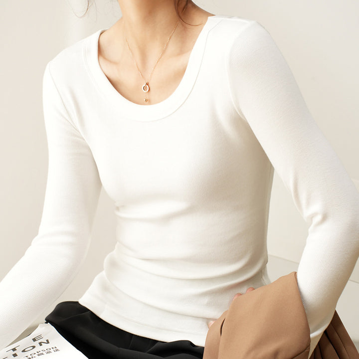 Women’s long sleeve t-shirt with modern round neck Lune London
