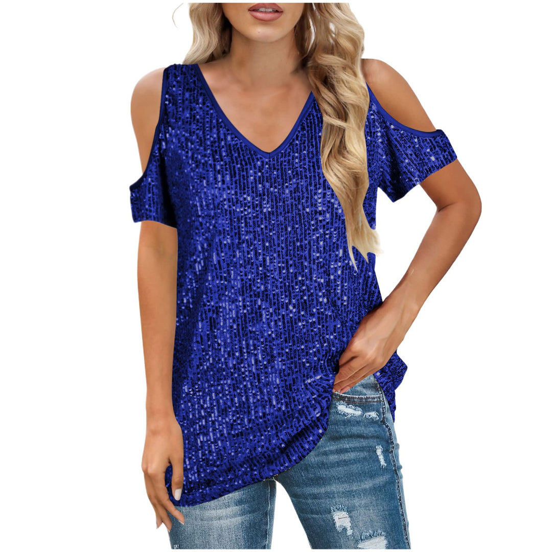 Woman Top Sequins Cold-Shoulder Lune London