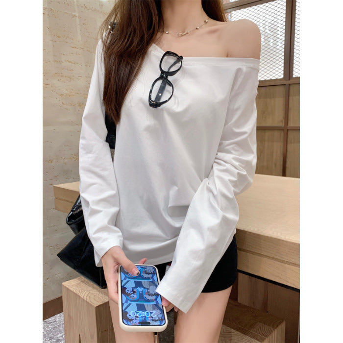 Women's Casual Off-Shoulder Long Sleeve Shirt Chic & Stil