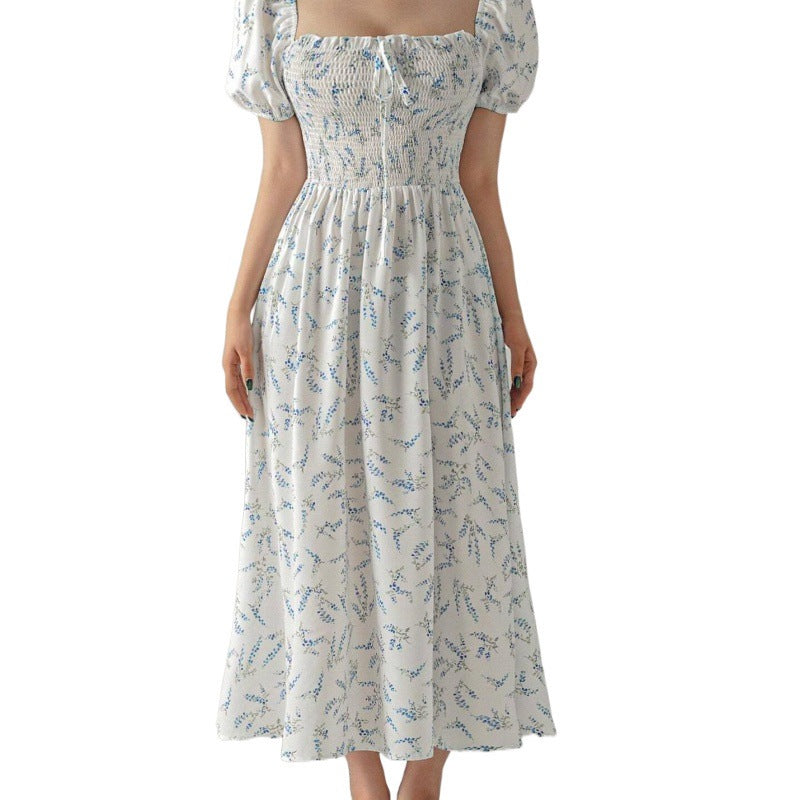 Ladies Flowers Puff Sleeves Maxi Dress Lune London