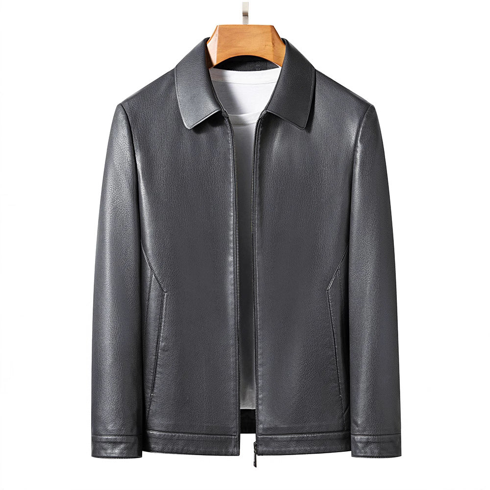 Faux leather jacket for men, modern and stylish, with practical zip pockets Lune London