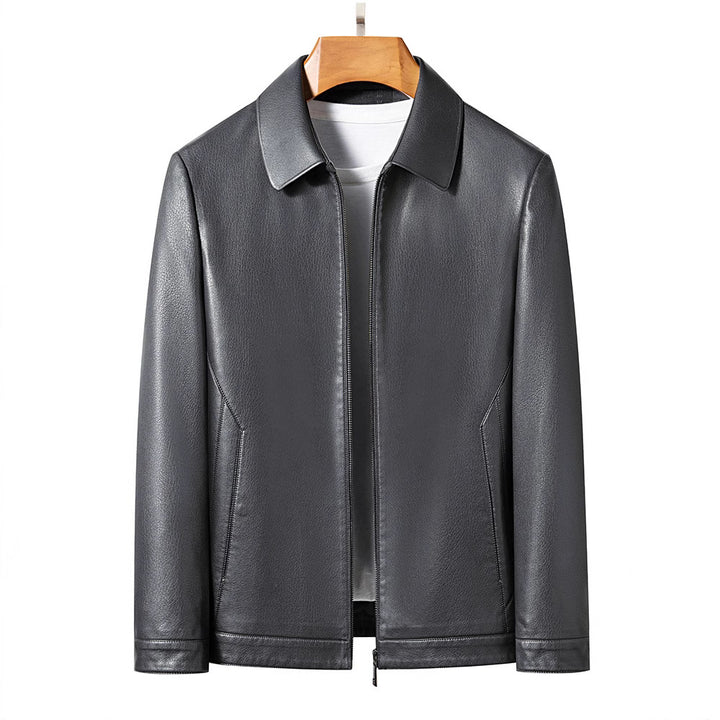 Faux leather jacket for men, modern and stylish, with practical zip pockets Lune London