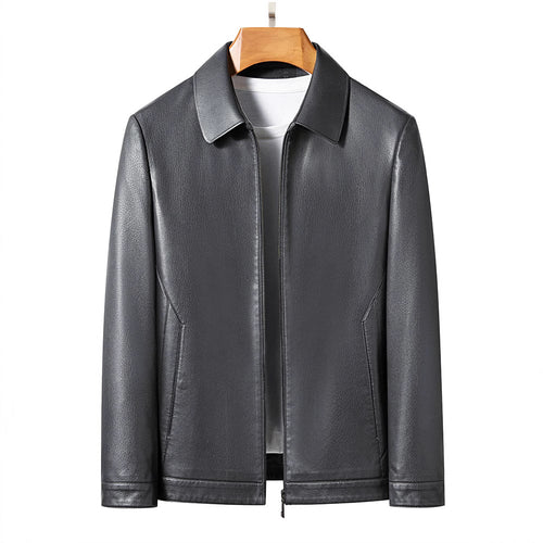 Faux leather jacket for men, modern and stylish, with practical zip pockets Lune London