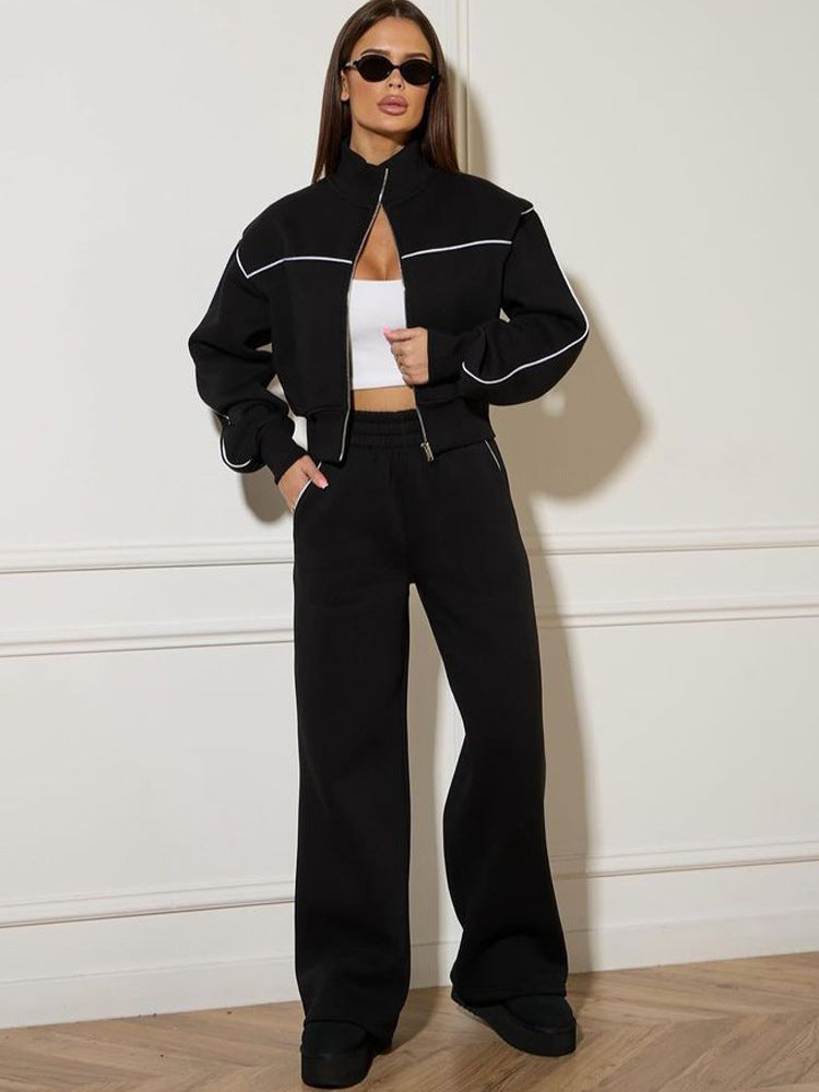Sport leisure jacket for women with high collar and zipper Lune London