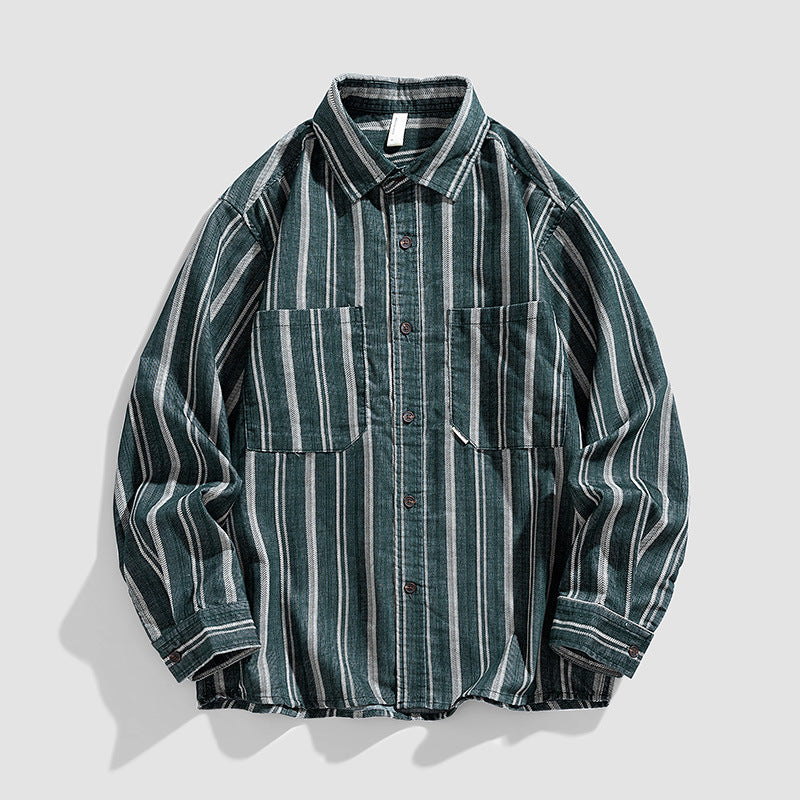 Women Long Sleeve Shirt with Decorative Striped Pattern Lune London