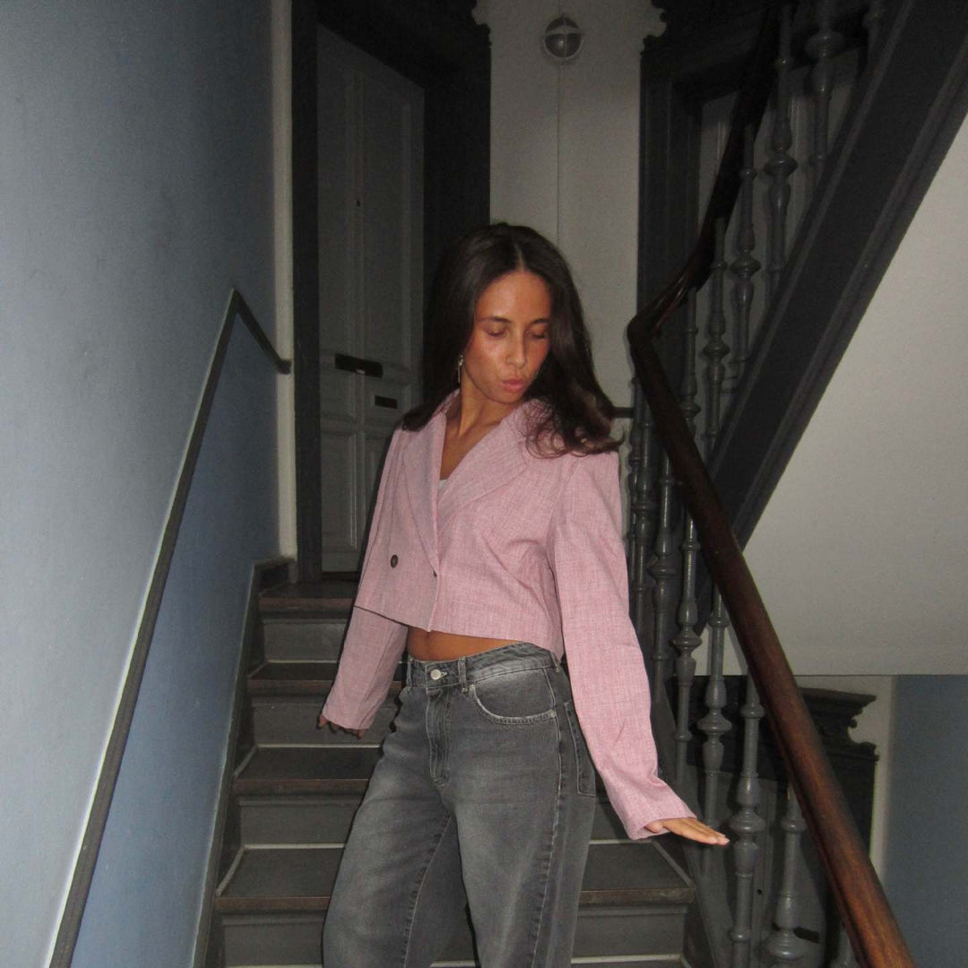 Fashion cropped jacket for women with elegant lapels Lune London