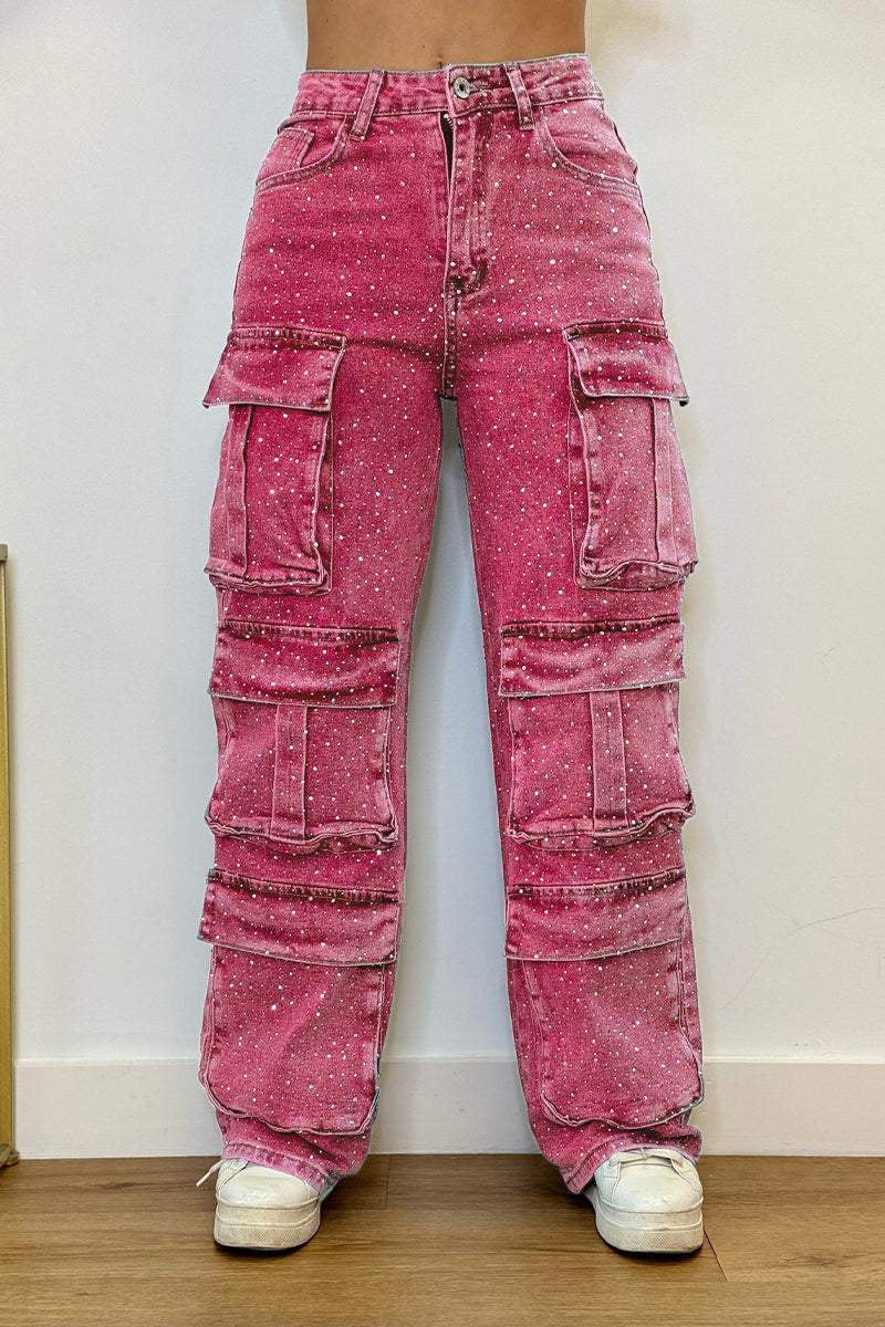 Ladies Cargo Jeans with multiple pockets and relaxed fit Lune London
