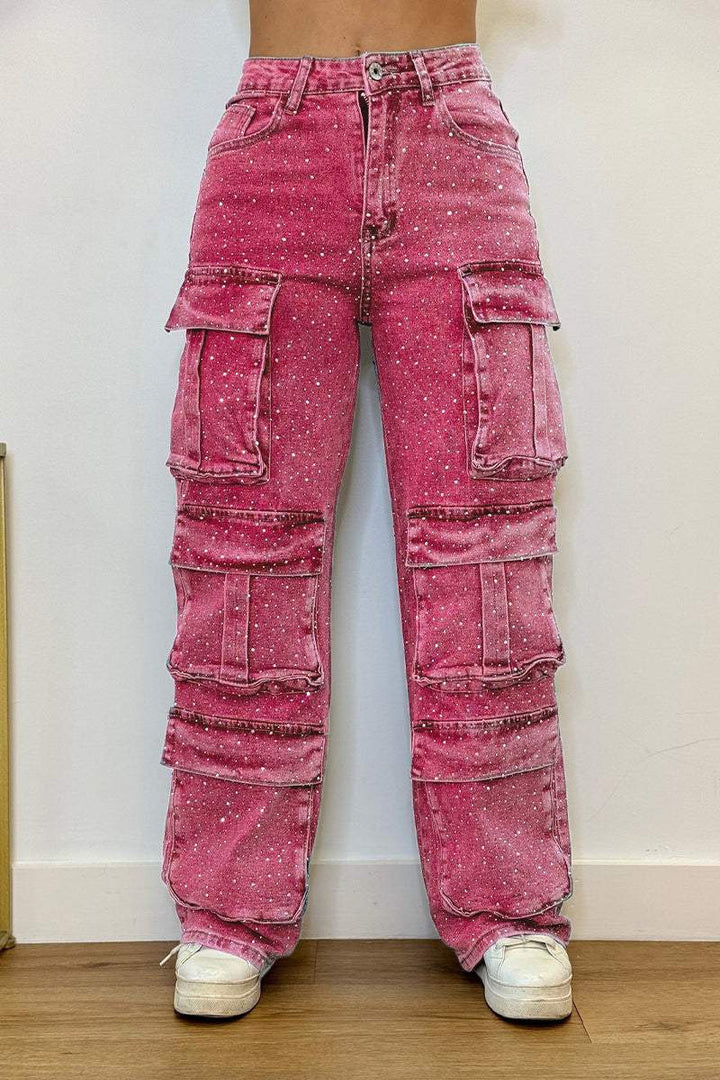 Ladies Cargo Jeans with multiple pockets and relaxed fit Lune London