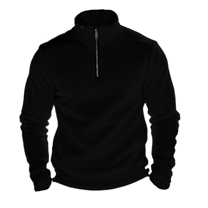 Men's fleece sweater with high collar and practical zip opening Lune London
