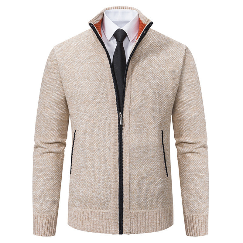 Elegant knitted jacket for men with full zip and structured design Lune London