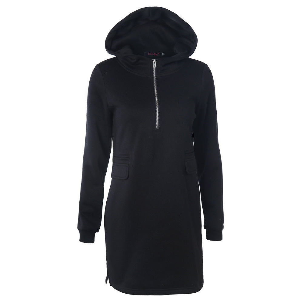 Lune London women's hooded zip sweat dress