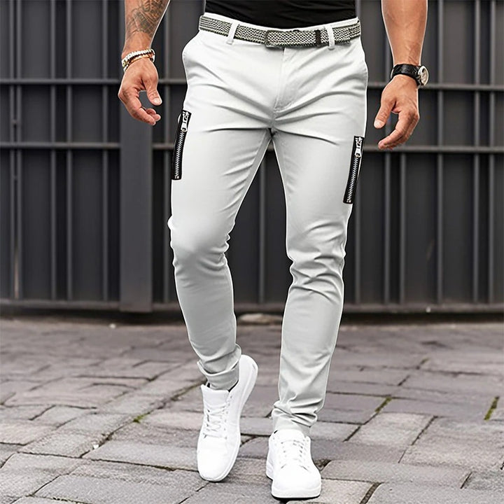Trendy Slim-Fit Pants for Men with Zippered Pockets Lune London