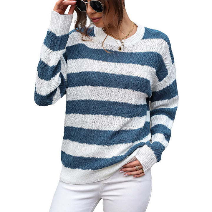 Women Structured Striped Knit Sweater Lune London
