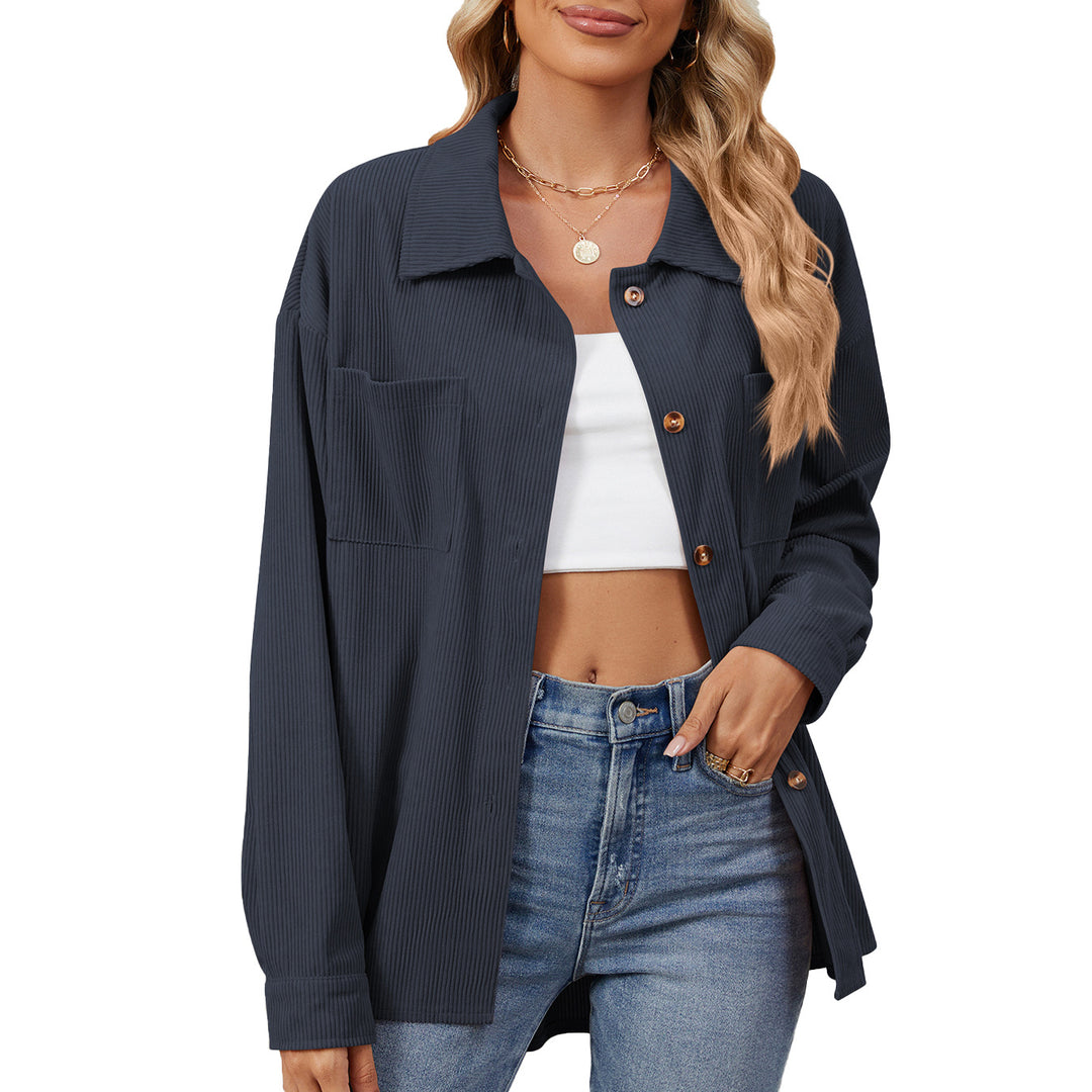Corduroy jacket for women with a comfortable fit and practical chest pockets Lune London