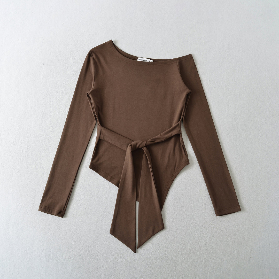 Women Long Sleeve Top with Elegant Bow Detail Lune London