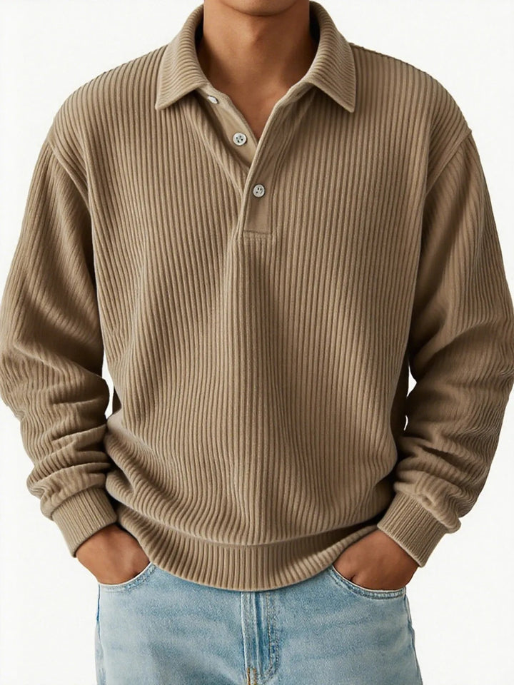 Men's polo with ribbed texture and classic collar Lune London