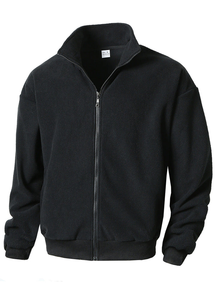 Fleece jacket for men with high collar and zipper Lune London