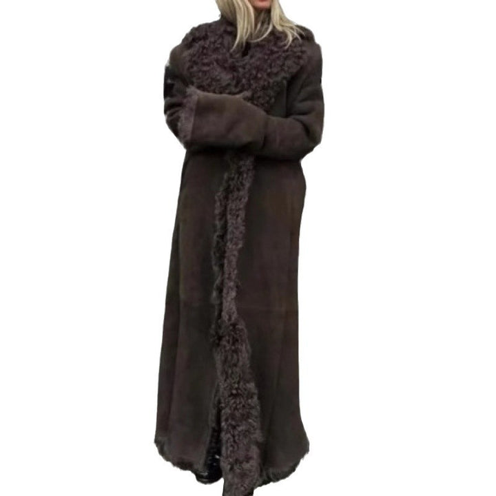 Ladies Long Teddy-Coat with Luxurious Fur Lune London