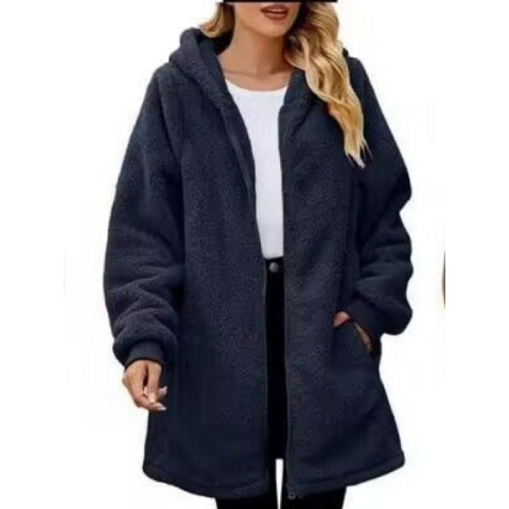 Ladies Cozy Fleece Jacket with Hood Lune London