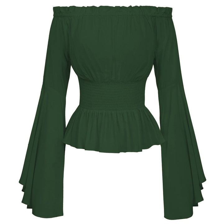 Off-the-shoulder top for women with elegant bell sleeves and an elastic waist Lune London