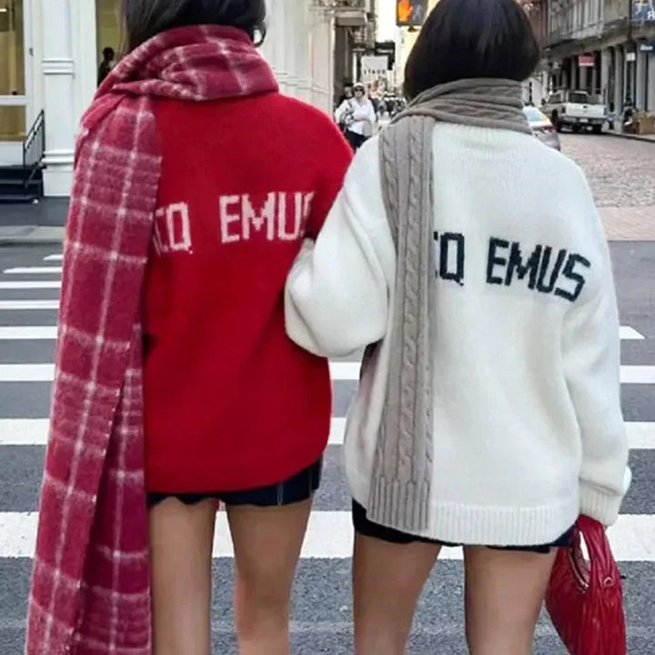 Femmes Pull en Tricot Confortable avec Imprimé Accrocheur Chic & Stil
