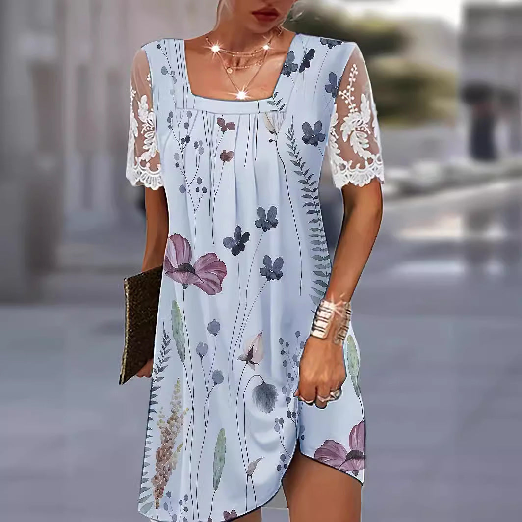 Lune London Floral Pattern Shift Dress for Women