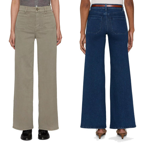 Wide Palazzo trousers for women in high-quality cotton blend Lune London