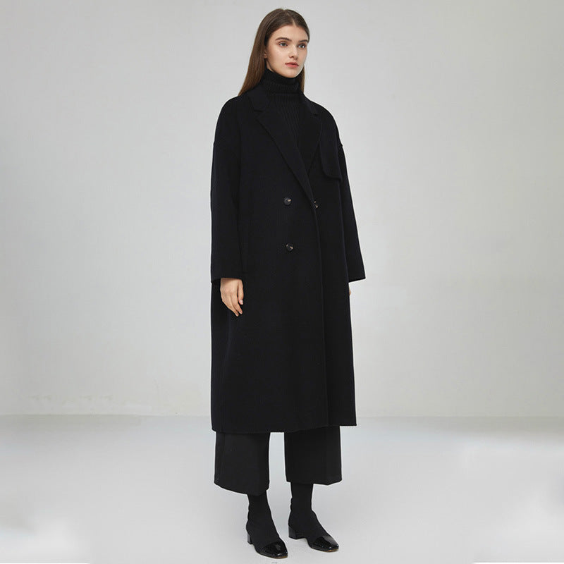Manteau long en laine élégant et classique pour femmes Chic & Stil