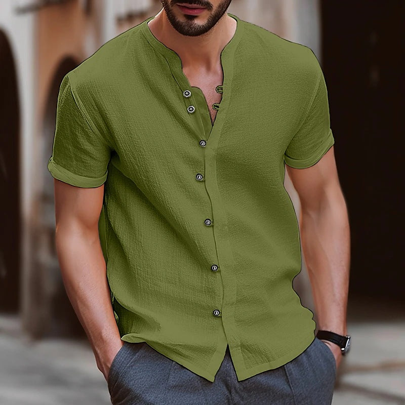 Structured short-sleeve shirt for men with buttons Lune London