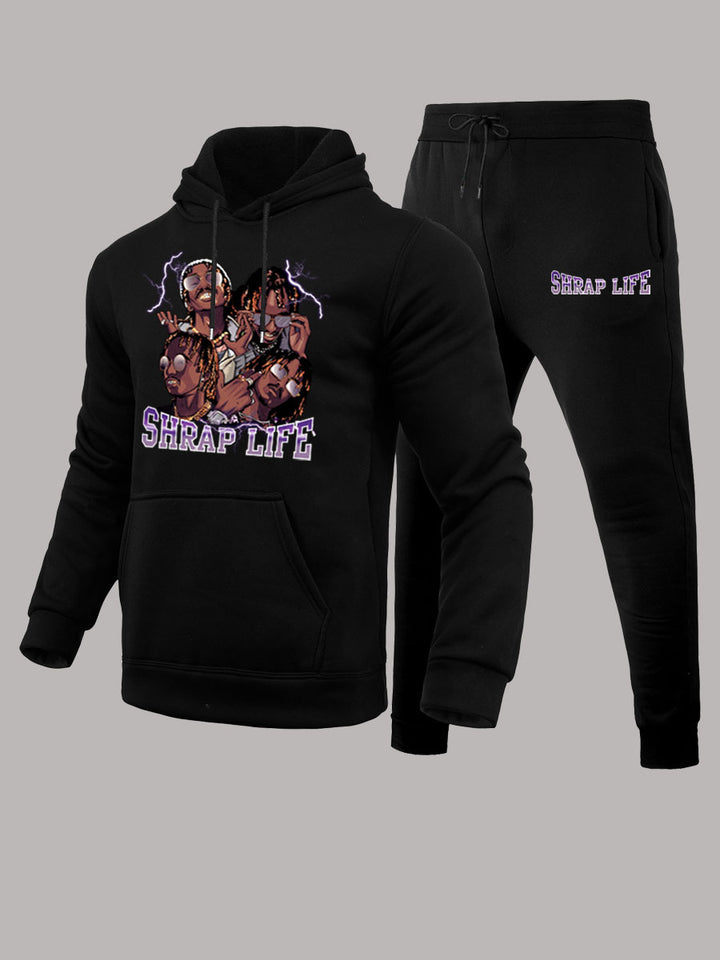 Men's hoodie and jogger set with creative graphic print Lune London