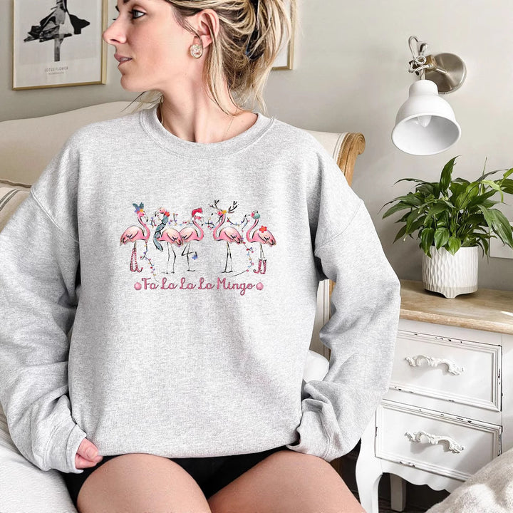 Sweatshirt pour femmes avec motif flamant rose original et coupe décontractée Chic & Stil