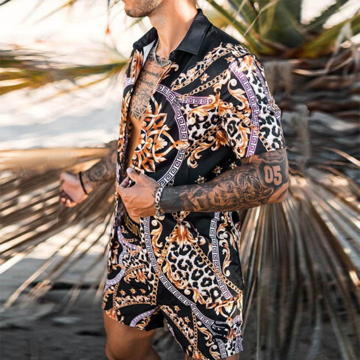 Men's Short Sleeve Tropical Print Set Lune London