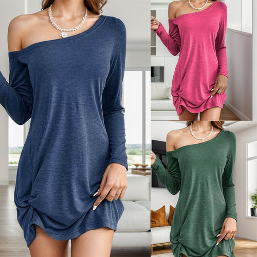 Ladies asymmetrical chic knot front top