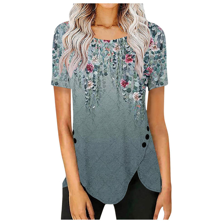 Women's blouse with a floral design and an asymmetrical hem Lune London