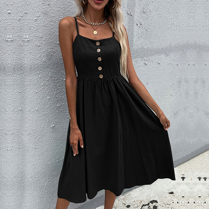 Chic and Stylish Button Midi Dress