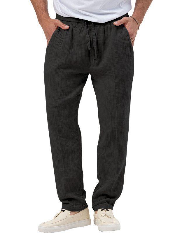 Casual linen pants for men with elastic waistband and practical side pockets Lune London