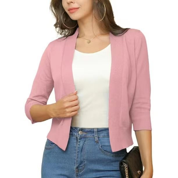 Ladies casual cardigan with open front and 3/4 sleeves Lune London