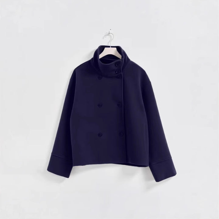 Cropped jacket for women with high collar and double breasted Lune London