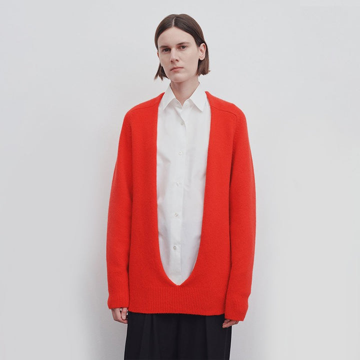 Cardigan tricot élégant pour femmes avec profondeur V cou Chic & Stil