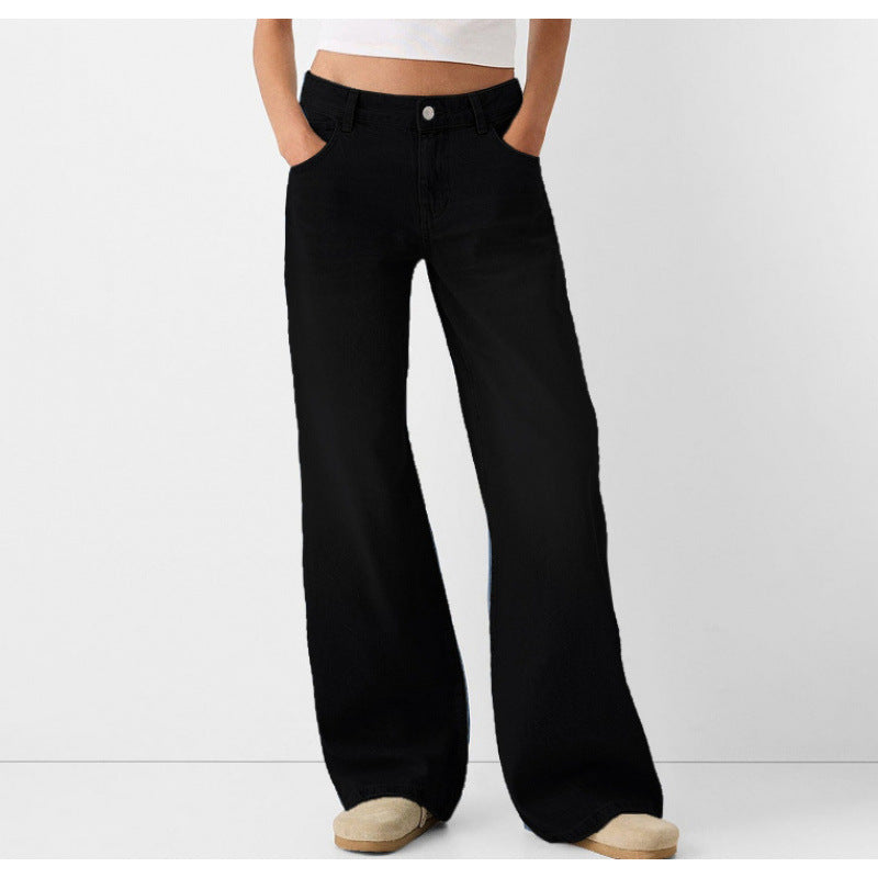 Loose-fitting high-waisted denim pants for women with classic pockets Lune London